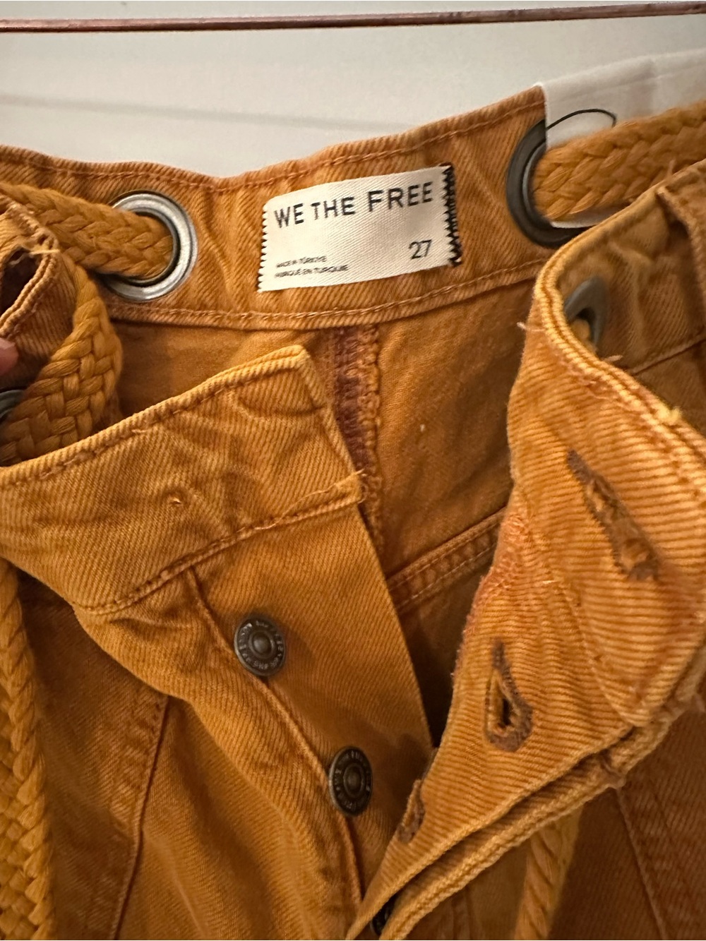 We The Free Moxie Pull-On Barrel Jeans tangerine peel size 27 - Picture 4 of 5